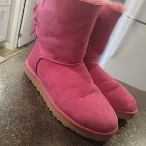 Pink UGG bow boots Size 11